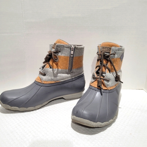 Sperry Top sider  womens 10 M wool rain duck grey ankle zip boots - Picture 1 of 12